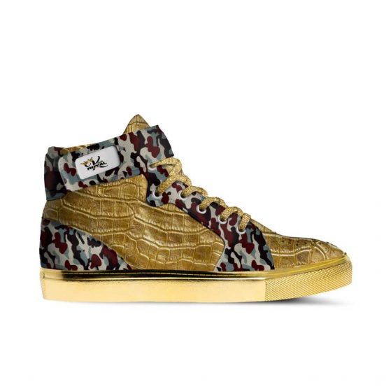 Klass Royal Croc Gold & Camouflage Basketball High Top Shoes